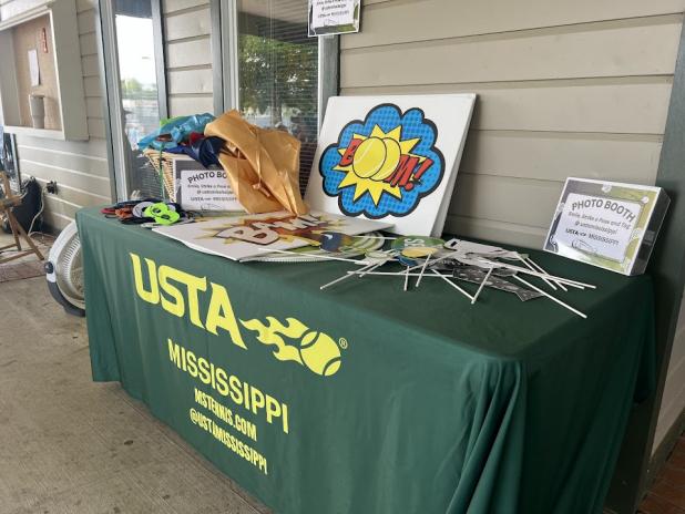 USTA MS JTT Summer State Championships USTA MS table and photo booth at Junior Team Tennis Summer State Championships