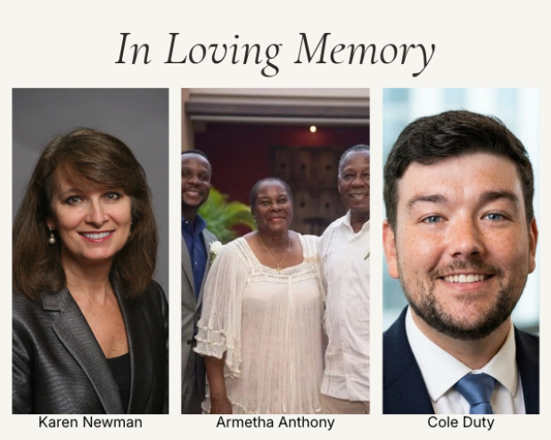 In Memoriam Karen Newman, Armetha Anthony, Cole Duty In Memoriam Karen Newman, Armetha Anthony, Cole Duty
