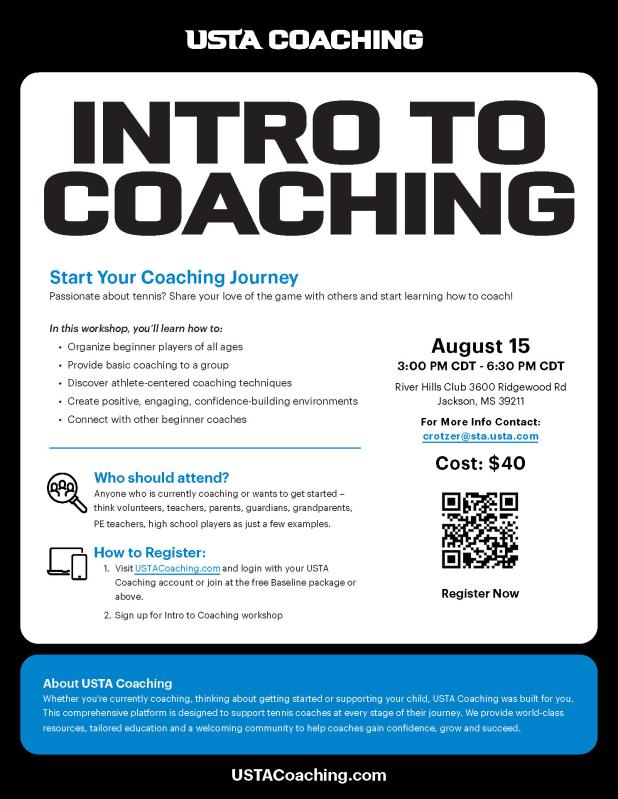 Intro to Coaching Workshop in Jackson, MS August 18