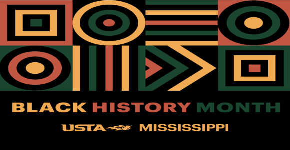 Black History Month 2026 graphi with USTA MS logo