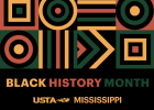 Black History Month 2026 graphi with USTA MS logo